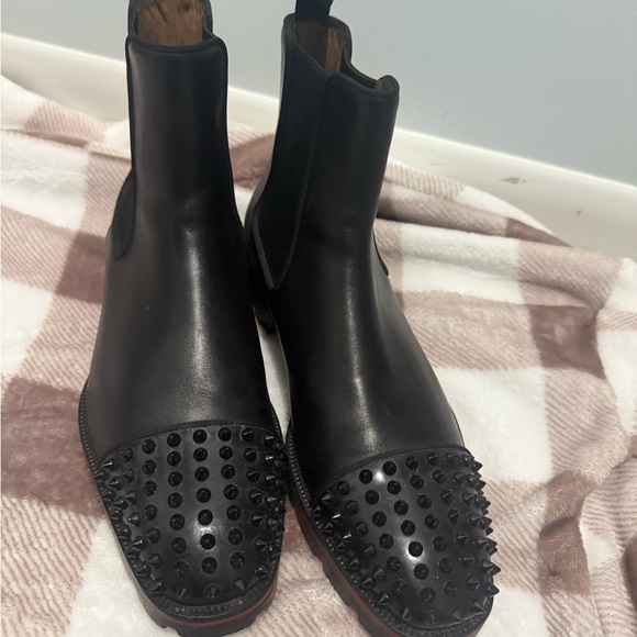 Christian Louboutin Black and Red Spiked Men\'s Boots main image 4